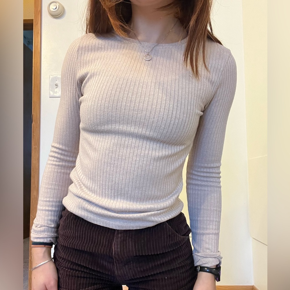 Stradivarius ribbed long sleeve shirt